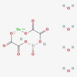 molecular formula C4H10BaO13Ti B578270 Barium titanyl oxalate tetrahydrate CAS No. 14263-62-8