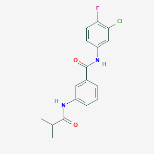 molecular formula C17H16ClFN2O2 B5782746 N-(3-CHLORO-4-FLUOROPHENYL)-3-(2-METHYLPROPANAMIDO)BENZAMIDE 