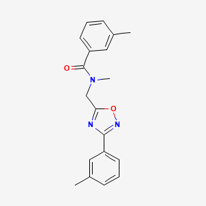molecular formula C19H19N3O2 B5782971 N,3-dimethyl-N-[[3-(3-methylphenyl)-1,2,4-oxadiazol-5-yl]methyl]benzamide 
