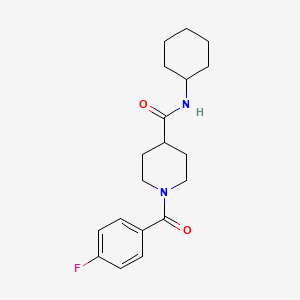 molecular formula C19H25FN2O2 B5783027 N-cyclohexyl-1-(4-fluorobenzoyl)piperidine-4-carboxamide 
