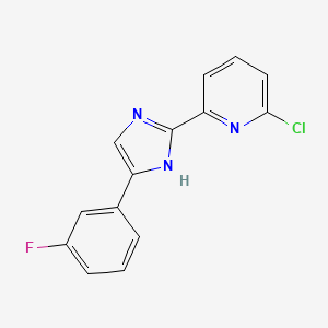 molecular formula C14H9ClFN3 B578322 2-Chloro-6-(4-(3-fluorophenyl)-1H-imidazol-2-yl)pyridine CAS No. 1233026-69-1