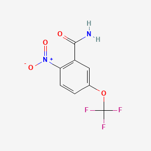 molecular formula C8H5F3N2O4 B578324 2-Nitro-5-(trifluoromethoxy)benzamide CAS No. 1373232-62-2
