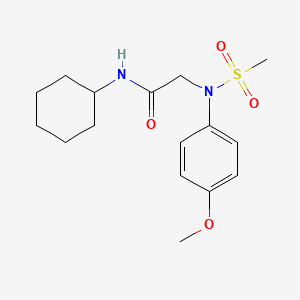 molecular formula C16H24N2O4S B5783247 N-cyclohexyl-2-(4-methoxy-N-methylsulfonylanilino)acetamide 