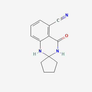 molecular formula C13H13N3O B578331 4-Oxospiro[1,2,3,4-tetrahydroquinazoline-2,1'-cyclopentane]-5-carbonitrile CAS No. 1272756-16-7