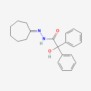 molecular formula C21H24N2O2 B5783323 N-(cycloheptylideneamino)-2-hydroxy-2,2-diphenylacetamide 