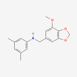 molecular formula C17H19NO3 B5783352 N-(3,5-DIMETHYLPHENYL)-N-[(7-METHOXY-1,3-BENZODIOXOL-5-YL)METHYL]AMINE 