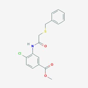 molecular formula C17H16ClNO3S B5783398 methyl 3-{[(benzylthio)acetyl]amino}-4-chlorobenzoate 