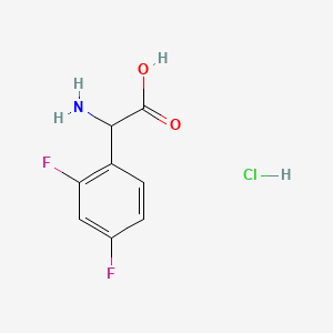 molecular formula C8H8ClF2NO2 B578340 2-Amino-2-(2,4-difluorophenyl)acetic acid hydrochloride CAS No. 1374651-47-4