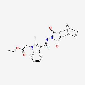 molecular formula C23H23N3O4 B5783468 ethyl (3-{[(3,5-dioxo-4-azatricyclo[5.2.1.0~2,6~]dec-8-en-4-yl)imino]methyl}-2-methyl-1H-indol-1-yl)acetate 
