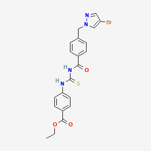 molecular formula C21H19BrN4O3S B5783605 ETHYL 4-{[({4-[(4-BROMO-1H-PYRAZOL-1-YL)METHYL]BENZOYL}AMINO)CARBOTHIOYL]AMINO}BENZOATE 