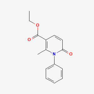 molecular formula C15H15NO3 B578365 Ethyl 2-methyl-6-oxo-1-phenyl-1,6-dihydropyridine-3-carboxylate CAS No. 1246651-95-5