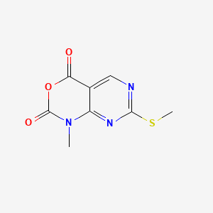 molecular formula C8H7N3O3S B578374 1-Methyl-7-(methylthio)-1H-pyrimido[4,5-D][1,3]oxazine-2,4-dione CAS No. 1253789-15-9