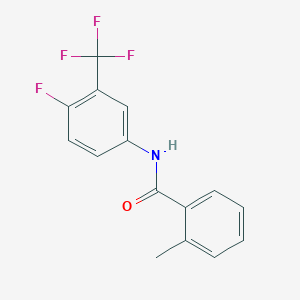 molecular formula C15H11F4NO B5783743 N-[4-fluoro-3-(trifluoromethyl)phenyl]-2-methylbenzamide 