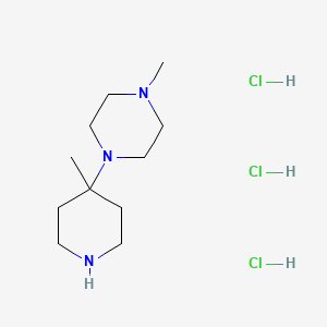 molecular formula C11H26Cl3N3 B578382 1-Methyl-4-(4-methylpiperidin-4-yl)piperazine trihydrochloride CAS No. 1208089-44-4