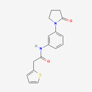 molecular formula C16H16N2O2S B5783831 N-(3-(2-oxopyrrolidin-1-yl)phenyl)-2-(thiophen-2-yl)acetamide 