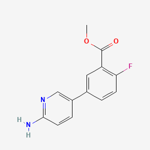 molecular formula C13H11FN2O2 B578389 Methyl 5-(6-aminopyridin-3-yl)-2-fluorobenzoate CAS No. 1314988-17-4