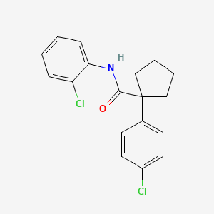 molecular formula C18H17Cl2NO B5783972 N-(2-CHLOROPHENYL)-1-(4-CHLOROPHENYL)-1-CYCLOPENTANECARBOXAMIDE 