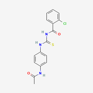 molecular formula C16H14ClN3O2S B5783992 N-{[4-(acetylamino)phenyl]carbamothioyl}-2-chlorobenzamide 