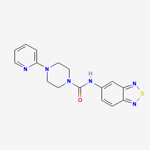 molecular formula C16H16N6OS B5784069 N-(2,1,3-benzothiadiazol-5-yl)-4-pyridin-2-ylpiperazine-1-carboxamide 