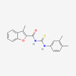 molecular formula C19H18N2O2S B5784095 N-[(3,4-dimethylphenyl)carbamothioyl]-3-methyl-1-benzofuran-2-carboxamide 