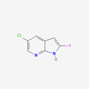 molecular formula C7H4ClIN2 B578411 5-Chloro-2-iodo-1H-pyrrolo[2,3-b]pyridine CAS No. 1260848-49-4