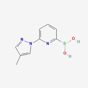 molecular formula C9H10BN3O2 B578415 (6-(4-Methyl-1H-pyrazol-1-yl)pyridin-2-yl)boronic acid CAS No. 1310384-85-0