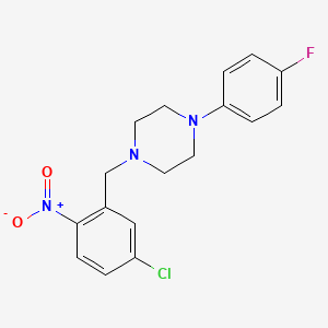 molecular formula C17H17ClFN3O2 B5784161 1-[(5-Chloro-2-nitrophenyl)methyl]-4-(4-fluorophenyl)piperazine 