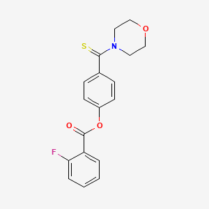 molecular formula C18H16FNO3S B5784198 4-(Morpholin-4-ylcarbonothioyl)phenyl 2-fluorobenzoate 