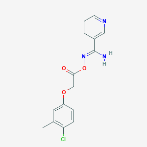 molecular formula C15H14ClN3O3 B5784299 N'-{[2-(4-chloro-3-methylphenoxy)acetyl]oxy}pyridine-3-carboximidamide 