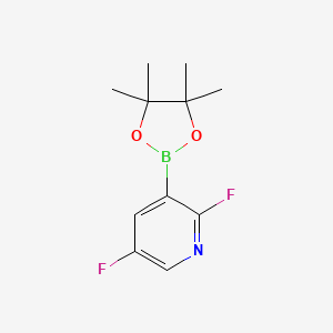 molecular formula C11H14BF2NO2 B578430 2,5-Difluoro-3-(4,4,5,5-tetramethyl-1,3,2-dioxaborolan-2-yl)pyridine CAS No. 1256358-86-7