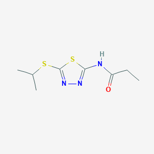 molecular formula C8H13N3OS2 B5784319 N-[5-(PROPAN-2-YLSULFANYL)-1,3,4-THIADIAZOL-2-YL]PROPANAMIDE 