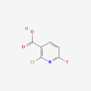 molecular formula C6H3ClFNO2 B578435 2-Chloro-6-fluoronicotinic acid CAS No. 1211533-26-4
