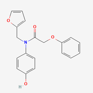 molecular formula C19H17NO4 B5784375 N-(furan-2-ylmethyl)-N-(4-hydroxyphenyl)-2-phenoxyacetamide 