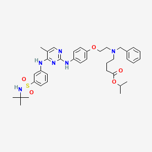 isopropyl 4-(benzyl(2-(4-(4-(3-(N-tert-butylsulfamoyl)phenylamino)-5-methylpyrimidin-2-ylamino)phenoxy)ethyl)amino)butanoate
