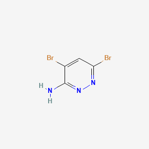 molecular formula C4H3Br2N3 B578482 4,6-Dibromopyridazin-3-amine CAS No. 1206487-35-5