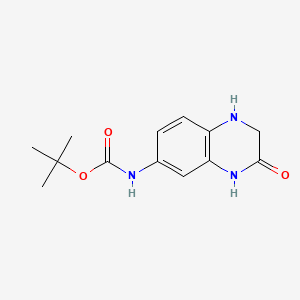 molecular formula C13H17N3O3 B578496 tert-Butyl (3-oxo-1,2,3,4-tetrahydroquinoxalin-6-yl)carbamate CAS No. 1334499-72-7