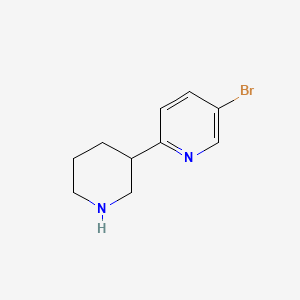 molecular formula C10H13BrN2 B578512 5-Bromo-2-(piperidin-3-yl)pyridine CAS No. 1256804-87-1