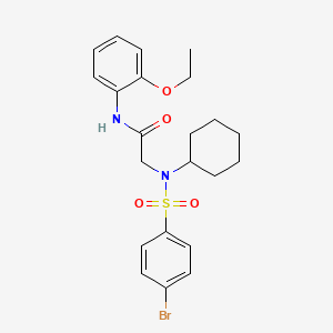molecular formula C22H27BrN2O4S B5785225 N~2~-[(4-bromophenyl)sulfonyl]-N~2~-cyclohexyl-N-(2-ethoxyphenyl)glycinamide 