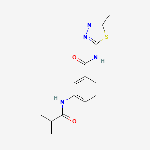 molecular formula C14H16N4O2S B5785265 N-(5-METHYL-1,3,4-THIADIAZOL-2-YL)-3-(2-METHYLPROPANAMIDO)BENZAMIDE 