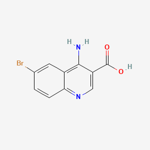 molecular formula C10H7BrN2O2 B578527 4-Amino-6-bromoquinoline-3-carboxylic acid CAS No. 1216263-67-0