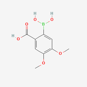 molecular formula C9H11BO6 B578529 2-Borono-4,5-dimethoxybenzoic acid CAS No. 1256345-91-1