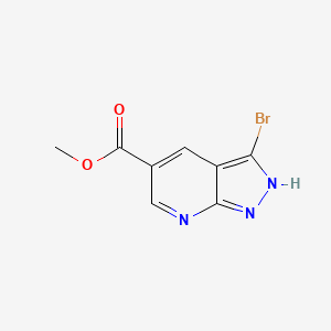 molecular formula C8H6BrN3O2 B578530 Methyl 3-bromo-1H-pyrazolo[3,4-B]pyridine-5-carboxylate CAS No. 1221288-27-2