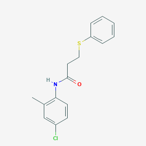 molecular formula C16H16ClNOS B5785376 N-(4-chloro-2-methylphenyl)-3-(phenylsulfanyl)propanamide 