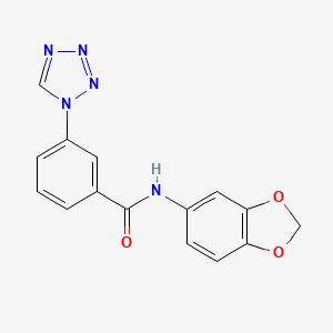 molecular formula C15H11N5O3 B5785396 N-(1,3-benzodioxol-5-yl)-3-(1H-tetrazol-1-yl)benzamide 