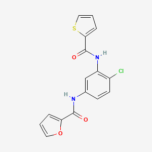 molecular formula C16H11ClN2O3S B5785667 N-{4-chloro-3-[(2-thienylcarbonyl)amino]phenyl}-2-furamide 