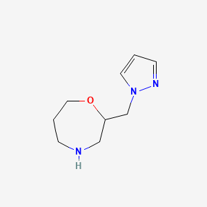 molecular formula C9H15N3O B578584 2-(1H-pyrazol-1-ylmethyl)-1,4-oxazepane CAS No. 1256643-06-7
