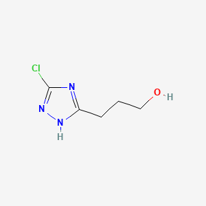 molecular formula C5H8ClN3O B578597 3-(3-chloro-1H-1,2,4-triazol-5-yl)propan-1-ol CAS No. 1256643-20-5