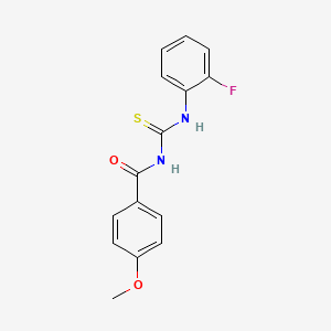 molecular formula C15H13FN2O2S B5785999 N-[(2-fluorophenyl)carbamothioyl]-4-methoxybenzamide 
