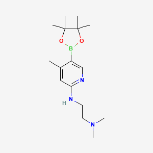 molecular formula C16H28BN3O2 B578603 N',N'-Dimethyl-N-[4-methyl-5-(4,4,5,5-tetramethyl-1,3,2-dioxaborolan-2-yl)pyridin-2-yl]ethane-1,2-diamine CAS No. 1351995-04-4