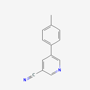 molecular formula C13H10N2 B578610 5-(对甲基苯基)烟腈 CAS No. 1267230-52-3